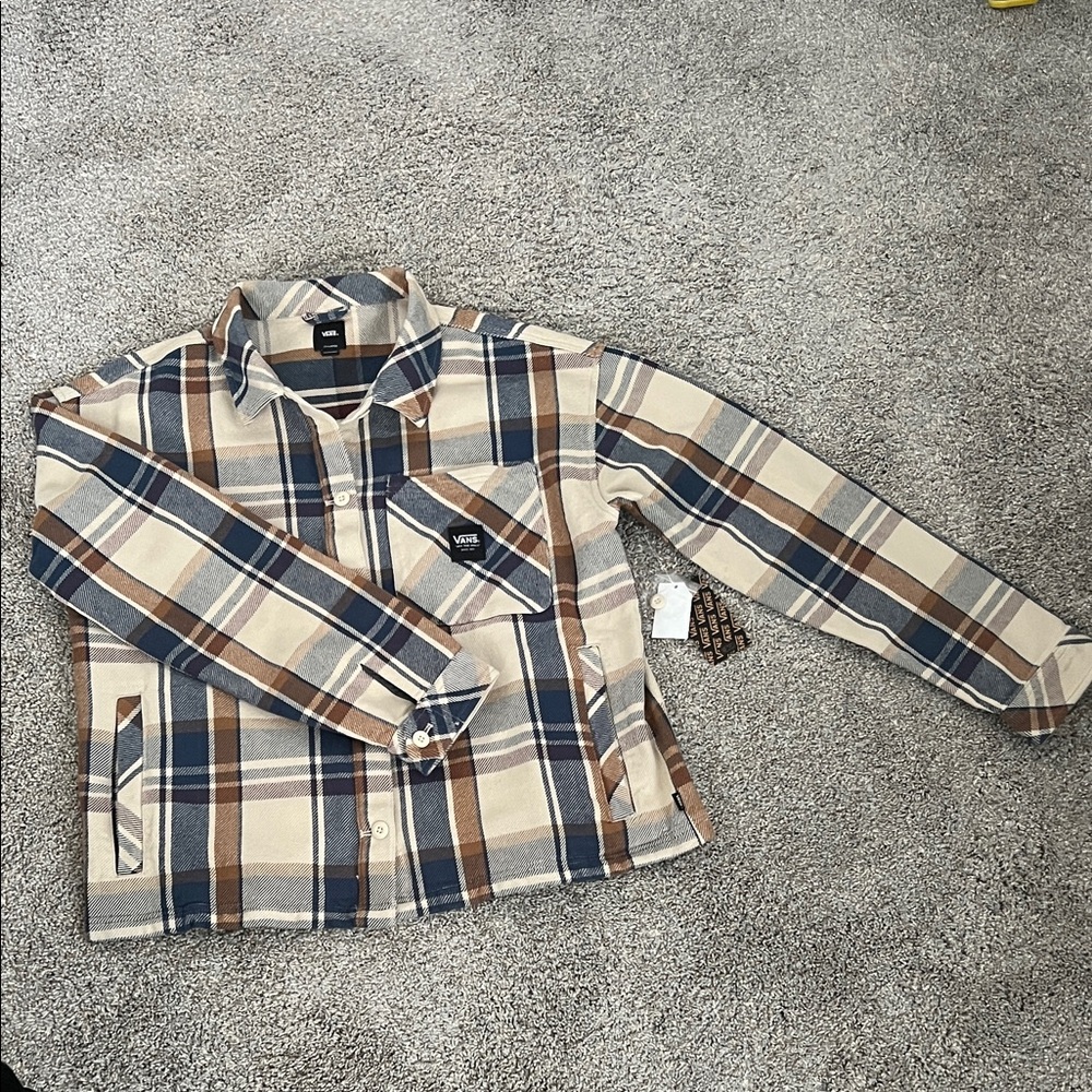 Vans Multicolor Plaid Button Down Sweater Jacket